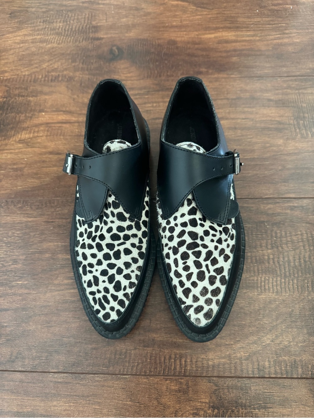 Underground England Apollo Leather and Leopard Creeper Shoes